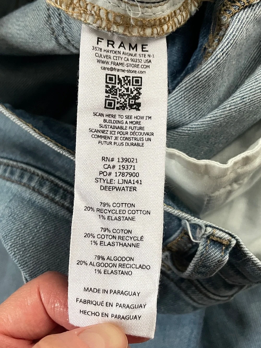FRAME // Le Jane Ankle  straight leg jeans - Deepwater wash size 28 - Picture 13 of 13